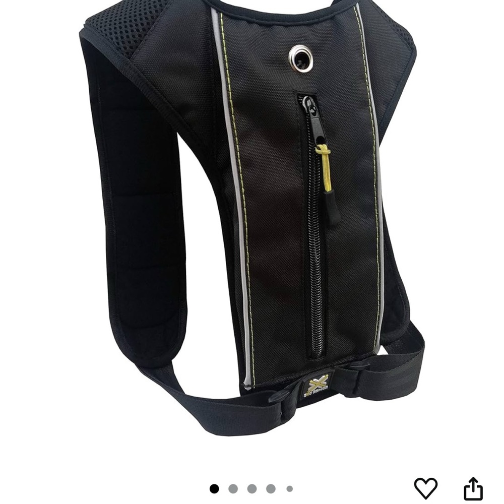 Black Outdoor Mini Backpack with Yellow Accent